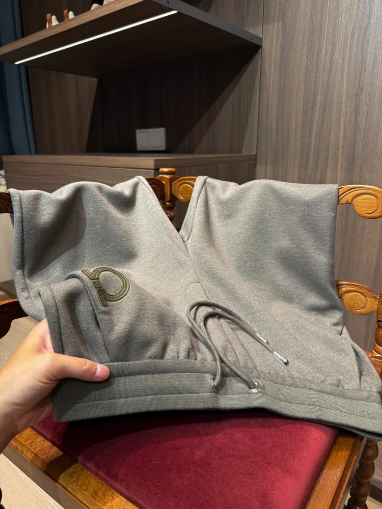 

Comfortable Wool Camere Acetate Blend Fce Thi Warm Men's Loose Casual Straight Leg Pants High Rank Proportion