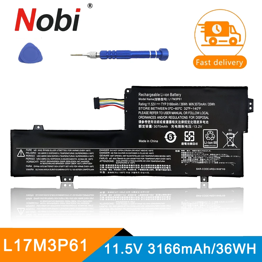 Nobi L17L3P61 L17C3P61 L17M3P61 bateria do laptopa Lenovo IdeaPad 320S-13IKB joga 720-12IKB 330-11IGM XiaoXin 7000-13 darmowych narzędzi