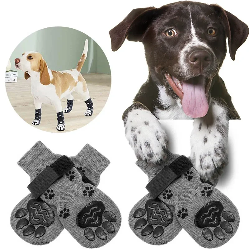 4Pcs Pet Socks Outdoor Anti-skid and Waterproof Dog Socks Puppy Shoes Paw Protector Products for Small Breeds Dogs Chihuahua