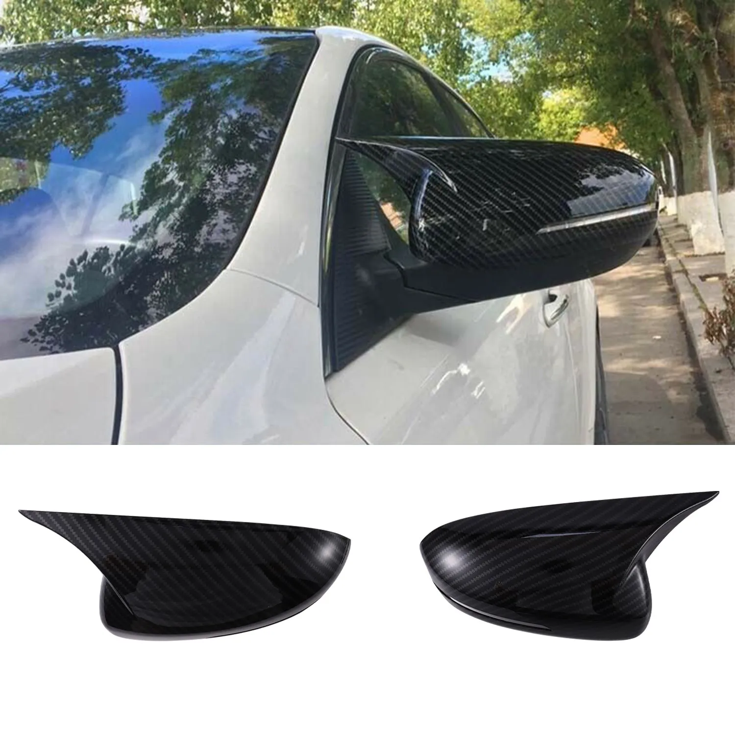 Carbon Fiber Rear View Mirror Housing Ox Horn Cover Side Mirror Cover for K5 2011