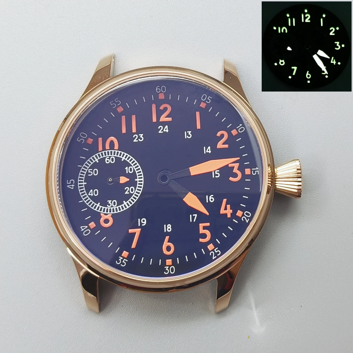 

New 44MM Black Case Add Green Luminous Dial And Hands Fit St36 Eta6497 Manual Winding Movement