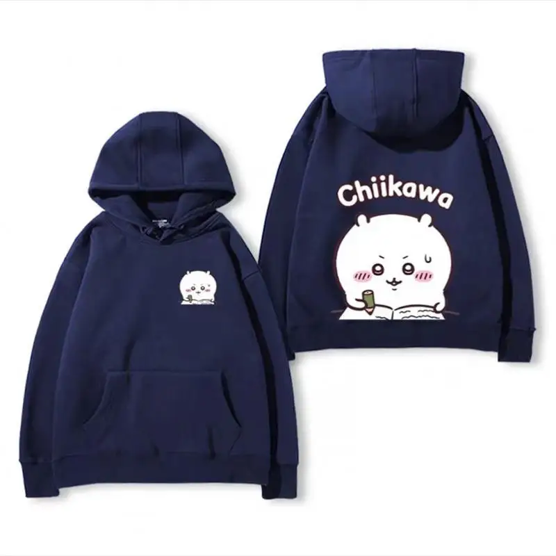 Chiikawass japonia Kawaii Hachiwares para bluza z kapturem i kapturem Street Style studenci rozrywka wszechstronne luźne topy chłopiec dziewczyna