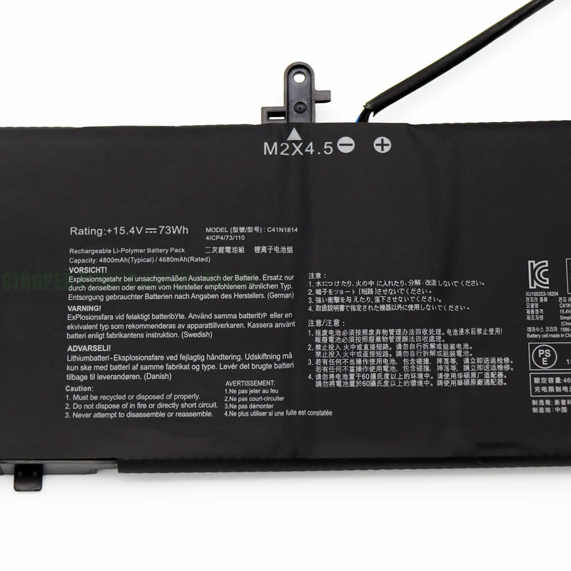 CP Laptop Battery C41PPEH C41N1814 0B200-03120100 15.4V/73WH For ZenBook 15 UX533 UX533FN UX533FD RX533 RX533FD BX533FD Series
