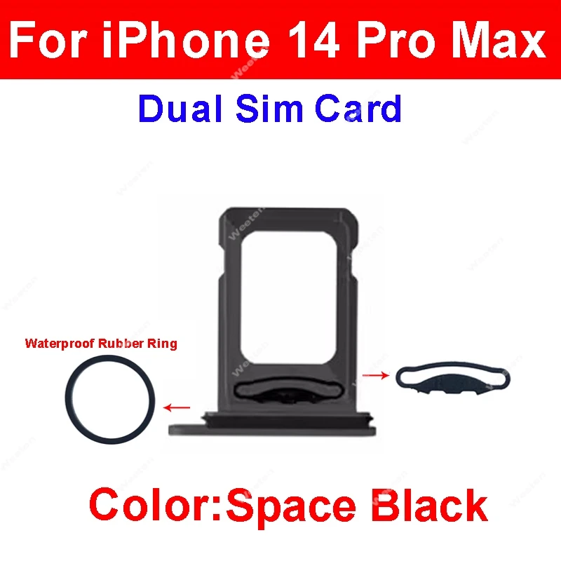 For iPhone 14 Pro 14Pro Max Dual Single SIM Card Tray Holder SIM Card Reader Slot Replacement