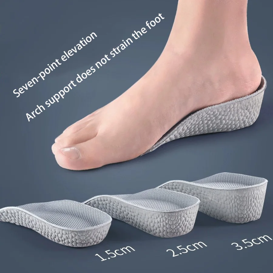 1Pair Height Increasing Insoles For Men And Women - Adjustable Heel Inserts For Sneakers - Reduce Fatigue And Discomfort