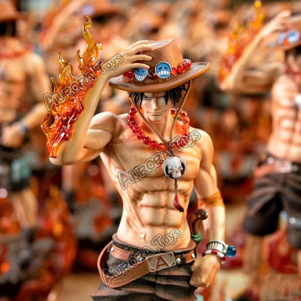 Anime One Piece PVC Figura, Estátua Collectible, Brinquedos Modelo Presentes, Ace, 9.44in, 24 centímetros