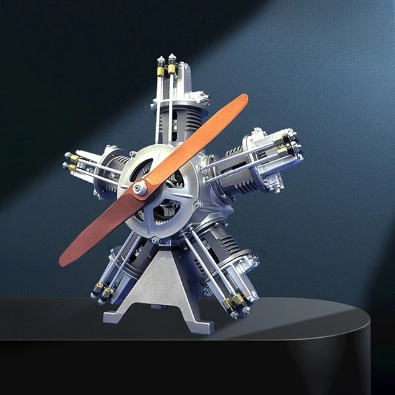 Five-cylinder engine star genus mechanical art assembly ornament assembly teaching exhibit model