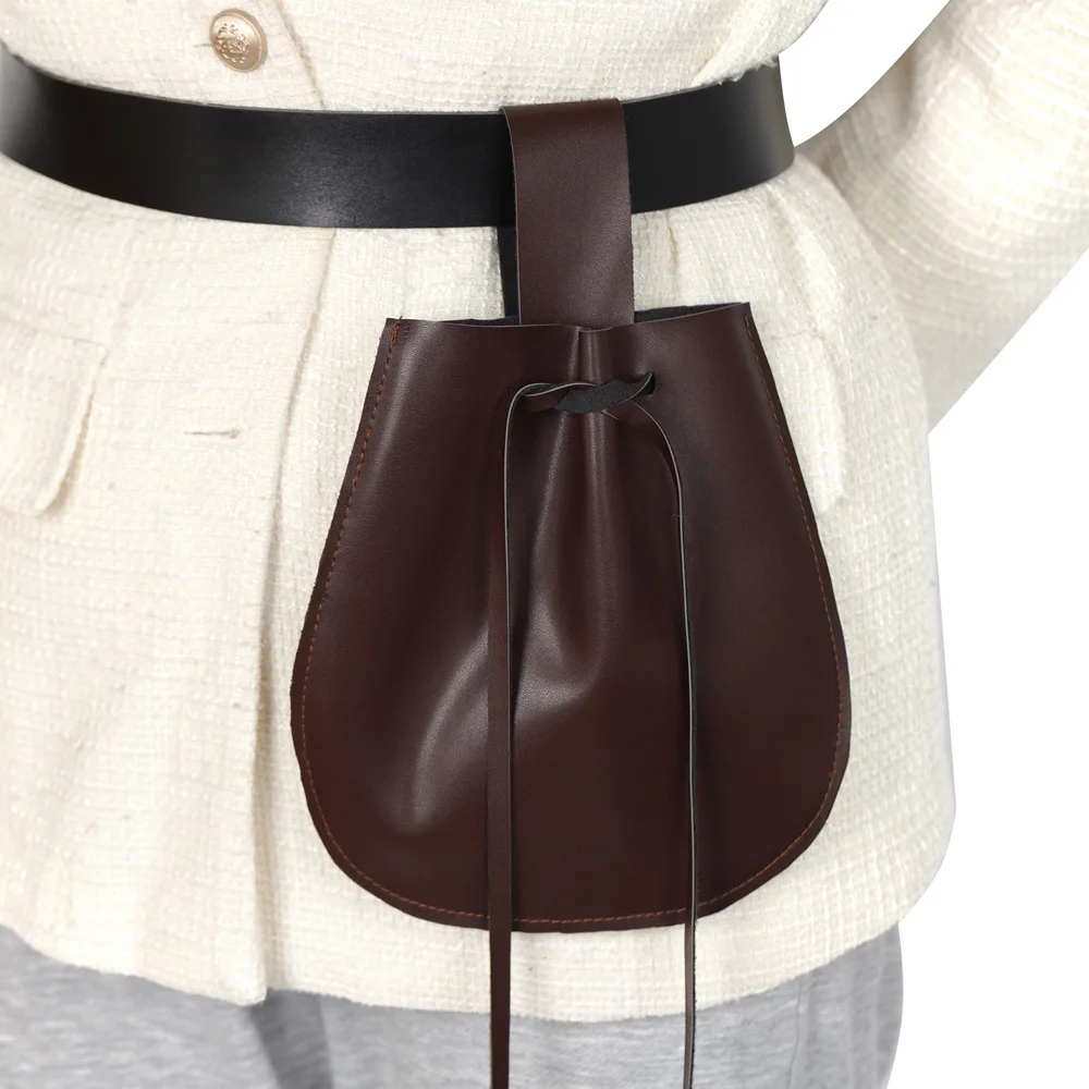 Retro mittelalterliche PU-Leder Geldbörse kleine Taille Gürteltasche Renaissance Wikinger Ritter Pirat Larp Cosplay Requisiten Geldbörse – Detail 8