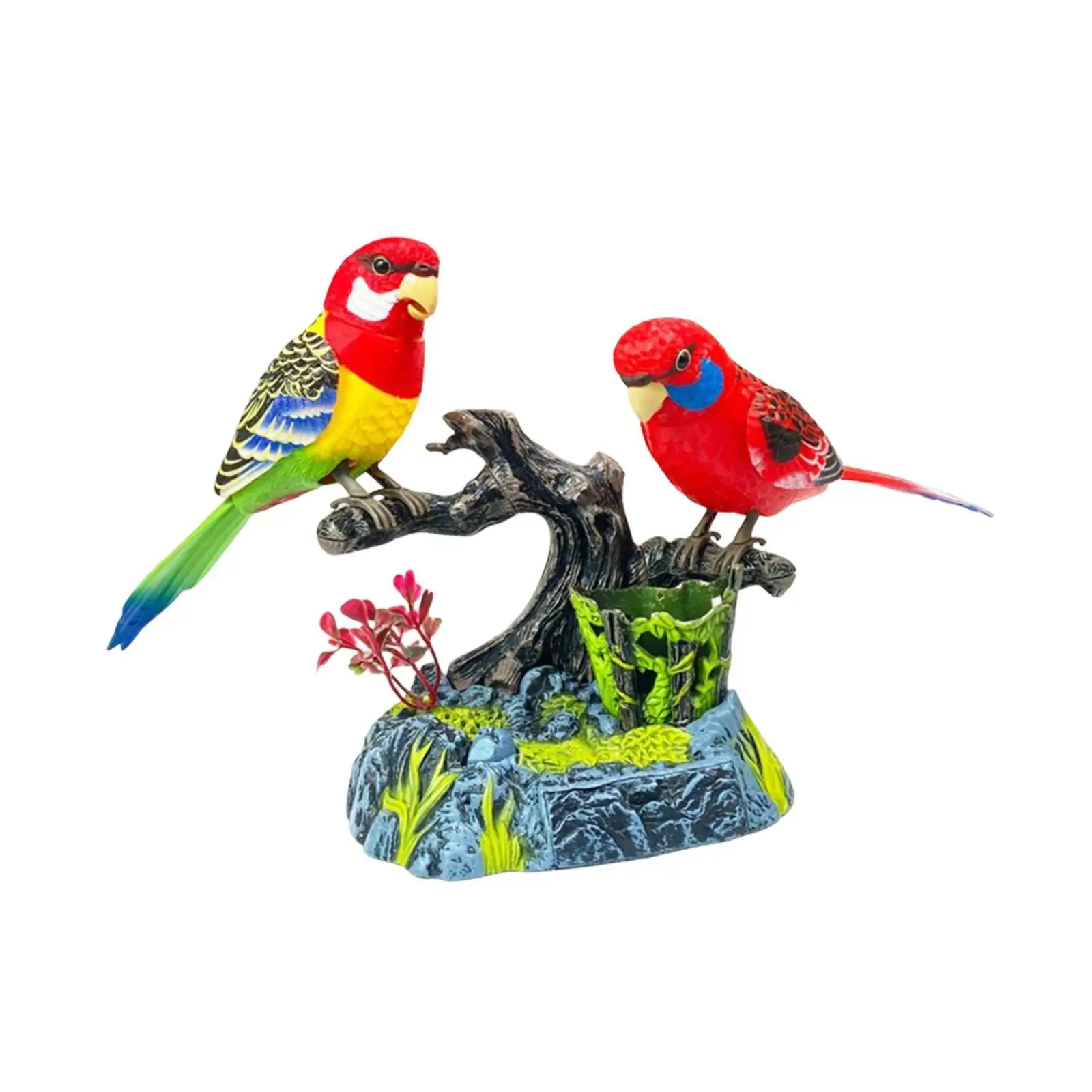 Talking Parrots Interactive Toy Holiday Gift Realistic for Kids Elderly Ornament Office Home Decoration Sound Activated Bird Toy
