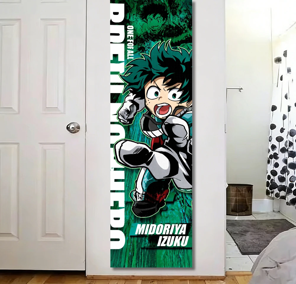 My Hero A-Academia Anime Tapestry Deku Midoriya Izuku One For All Vertical Long Banner Print Wall Hanging Aesthetic Background