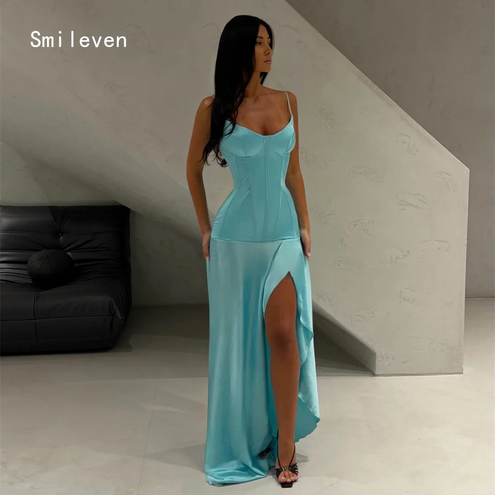 Smileven Luxury Simple Mermaid Evening Dress Spaghetti Strap Formal Prom Dresses Side Silt Casual Party Gowns Customized 2026
