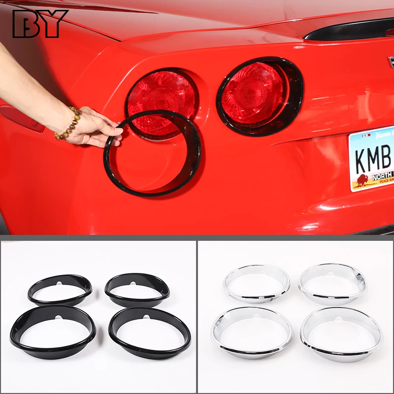 

1 Pair ABS Black/Silver For Chevrolet Corvette C6 2005-2013 Car Taillight Rings Car Modification Accessories