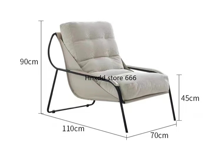 

Italian minimalist high elastic sponge light luxury cotton and linen saddle leather soft bag leisure chair