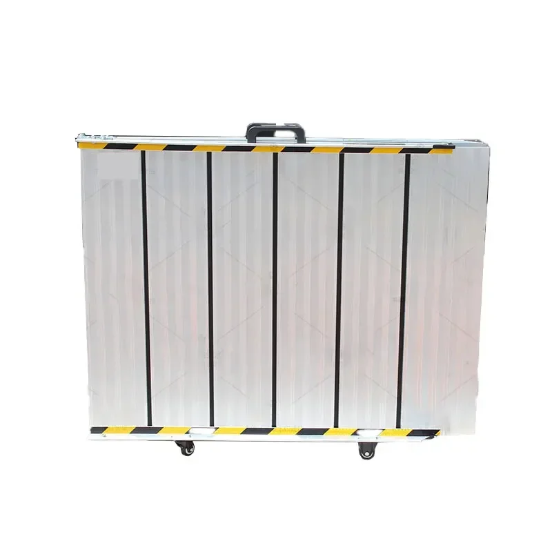 New Electric Up And Down Folding Wheelchair Ramp Board Portable Mobile Aluminum Alloy Pedal Climbing Stairs Springboard Barrier-