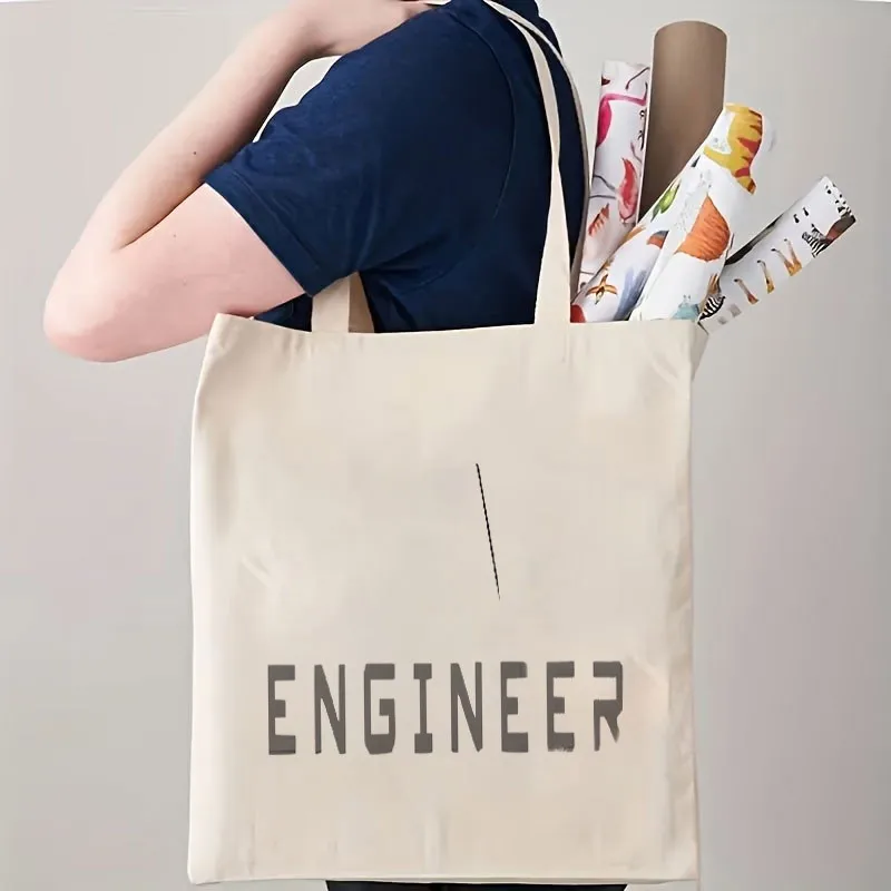 1 Printed Canvas Bag Mysterious Base Engineer Theme Unisex Breathable Truck Driver. Portable White Crossbody Bag. with Closure.