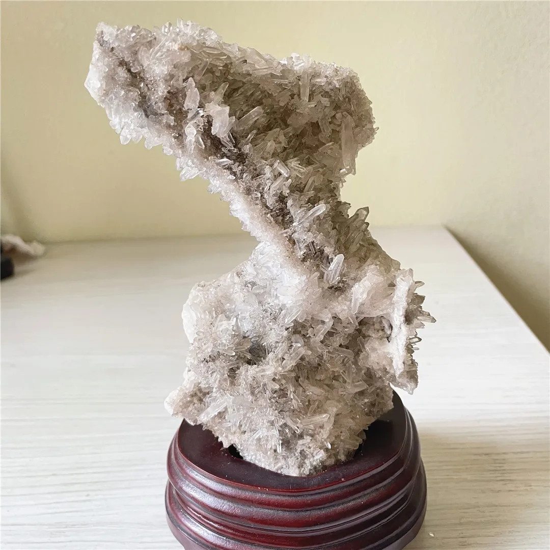 1KG Unique Mineral Specimen Natural Clear Quartz Drusy Crystal Cluster Table Reiki Furnishings And Decorations Like ‘TikTok’