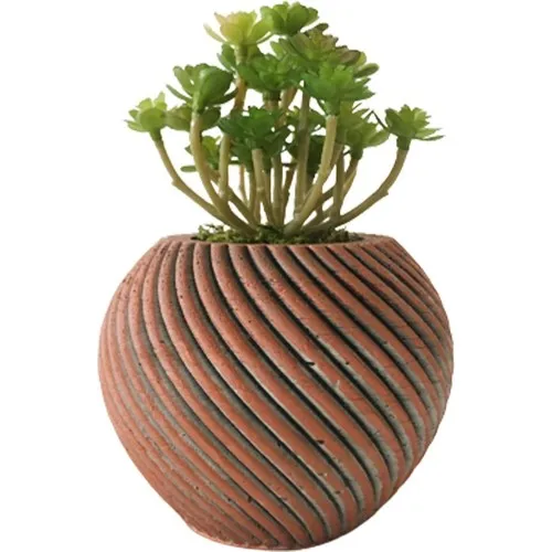 Gift Showcase Artificial Flower Bronze Concrete Plug Multi Flower Li Sukulent Fleshier Plant