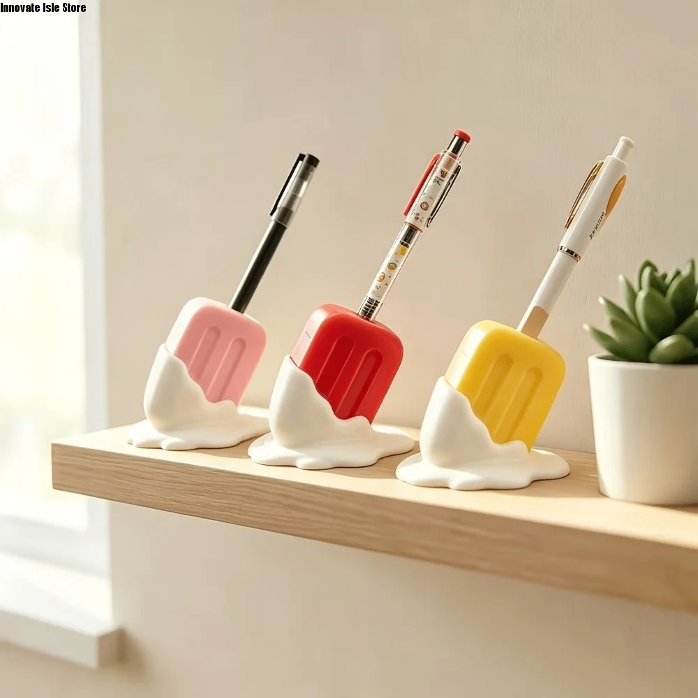 Gifts 3D Printed Ice Cream Pencil Holder Funny Decorations Pen Holder Popsicle Shape Pen Rack Decorative Storage