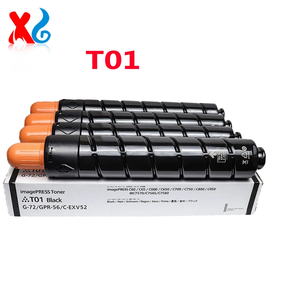 Cartucho de Tóner T01 de Alta Capacidad 60K 45K para Canon C60 C65 C600 C650 C700 C750 C800 C850 IRC7570 C7565 C7580 G72 GPR-56 C-EXV52