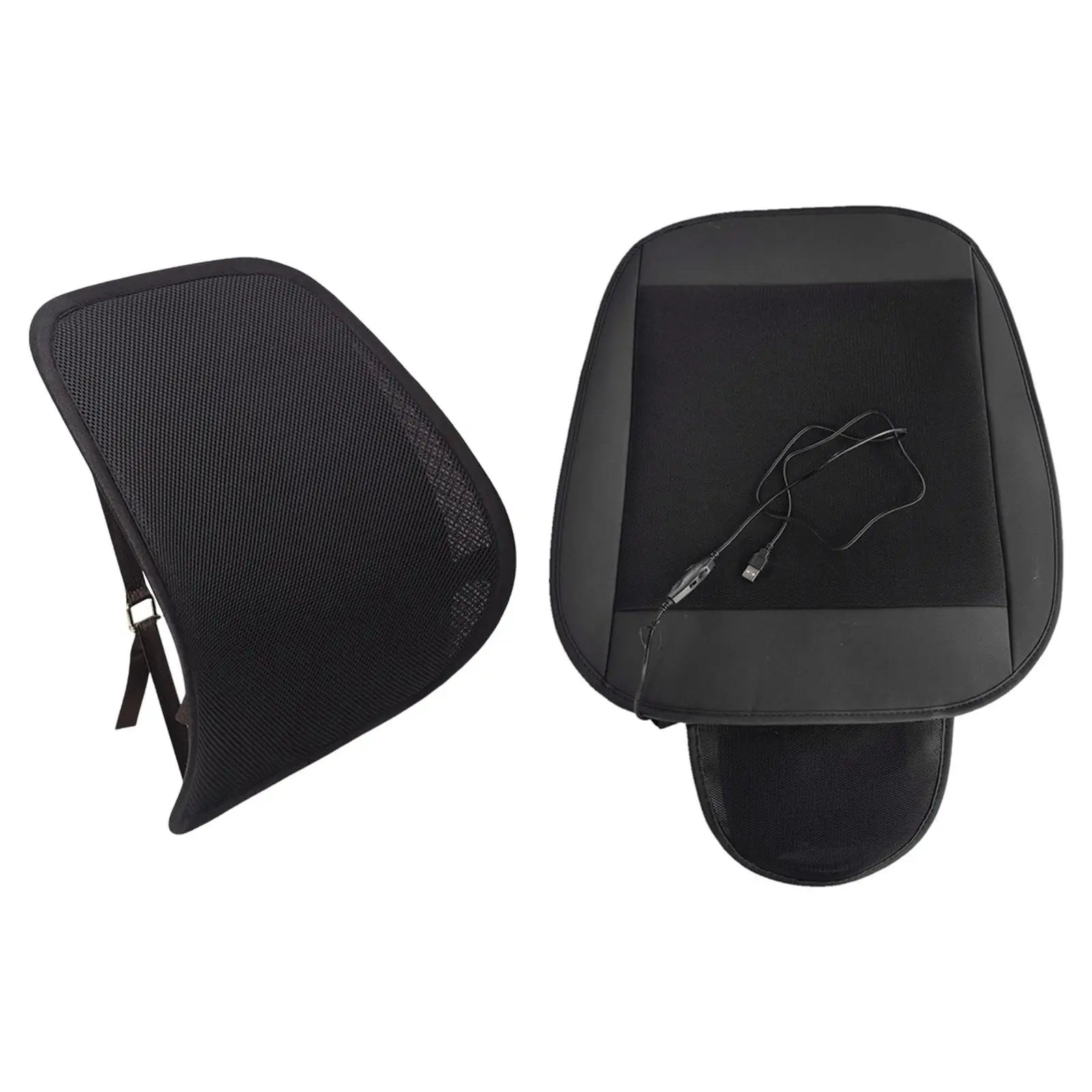 Car Summer Seat Fiber Cooling Cushion USB Ventilation Fan Pad Universal Fitting Cover for Cars and Suvs