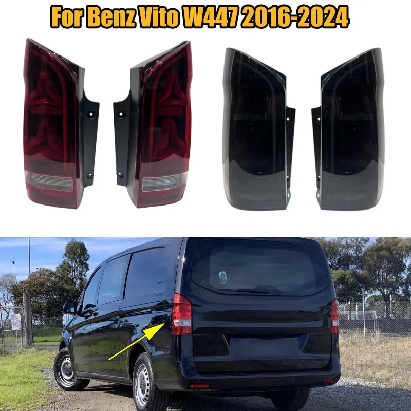 1 Pair Taillight Assembly Turn Signal Dynamic Rear Bumper Brake Light Running Light For Benz Vito W447 2016-2024 Car Accessories