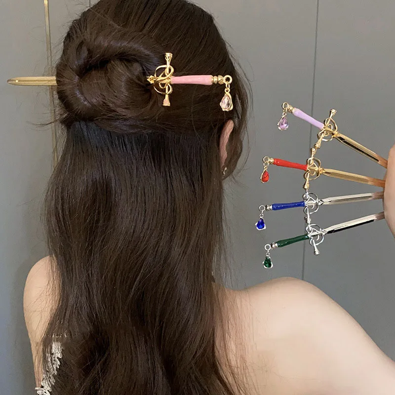 

New hot selling women's fashionable high-end cross sword shaped hair clip hair accessory ponytail fringe hair accessory