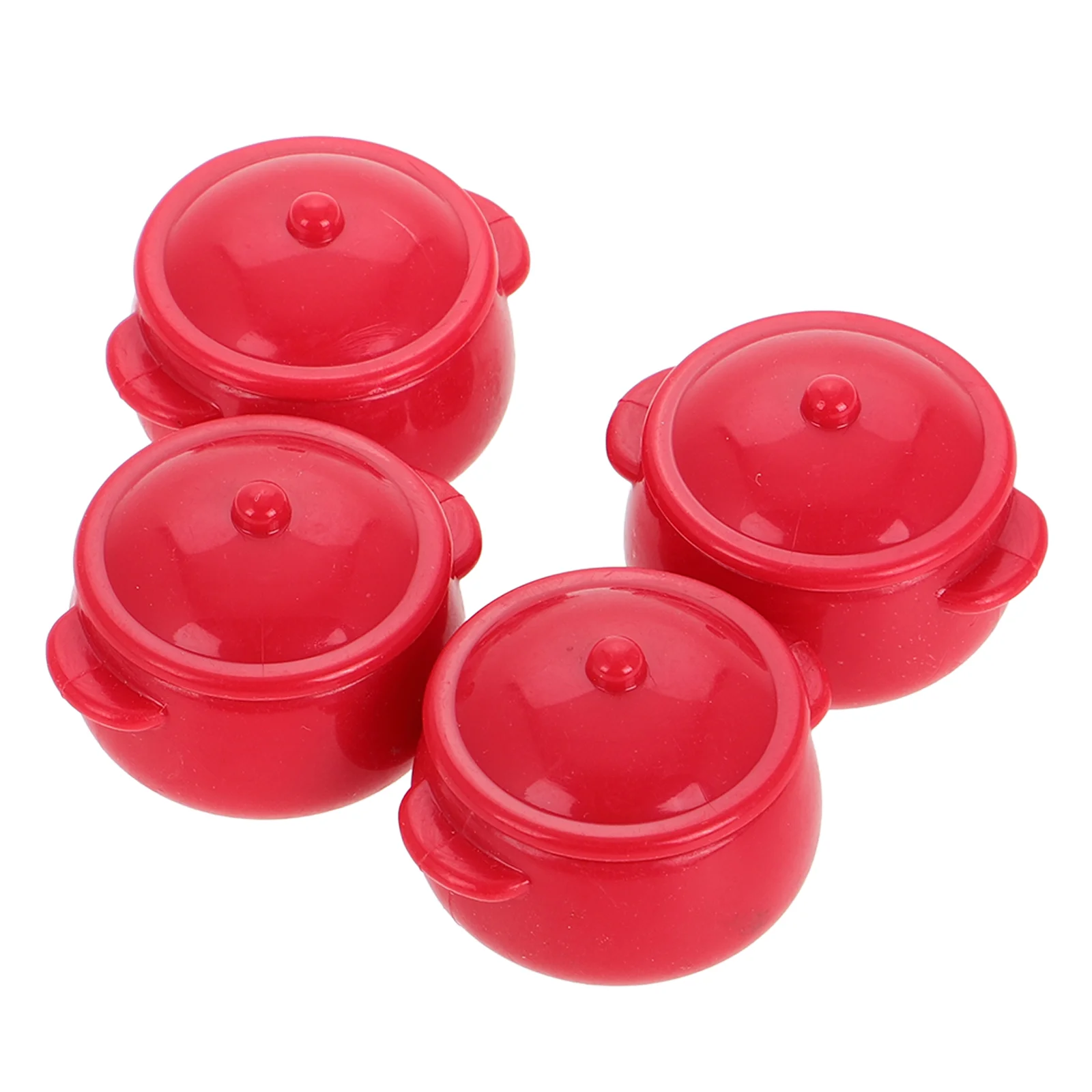 4 Uds modelo olla Mini accesorios para casa de muñecas juguetes para niños pequeños cocina juego de simulación utensilios de cocina de escena de plástico