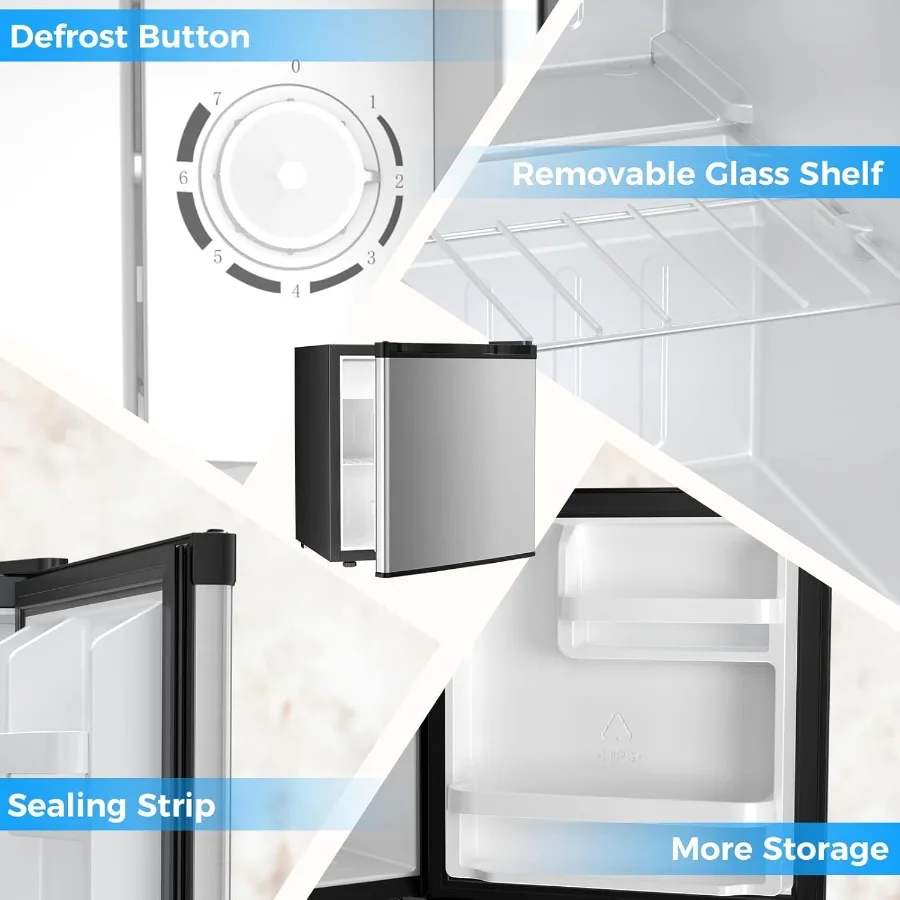 Compact Refrigerator Mini Fridge with Freezer Single Reversible Door Ideal for Bedroom Office and Kitchen Use Features Wire She