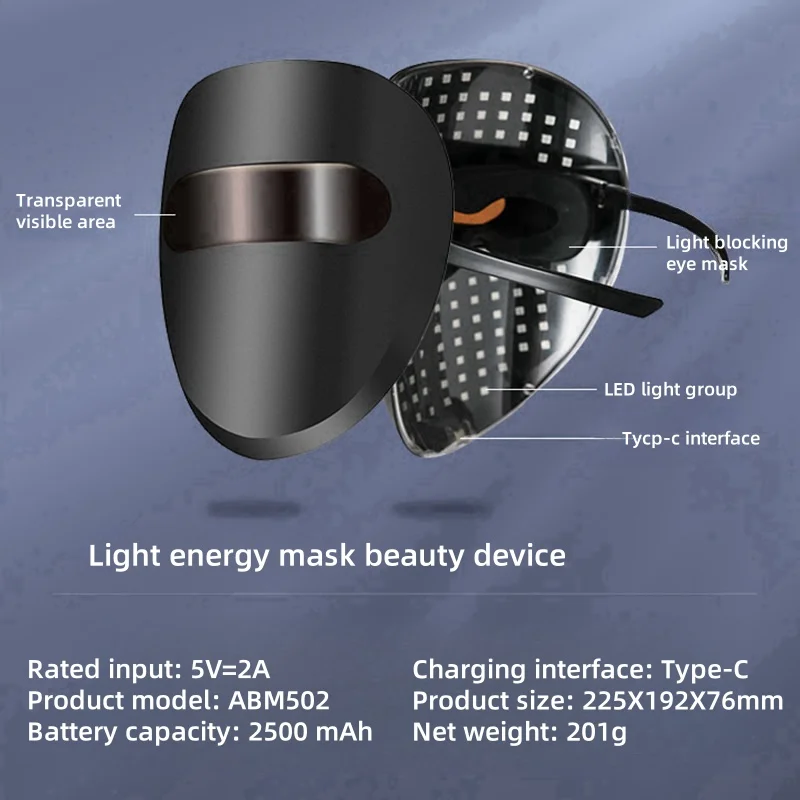 Wiederaufladbare LED-Gesichtsmaske LED Photon Beauty Mask Hautverjüngung Home Face Lifting Whitening Hautpflege Schönheitsmaske