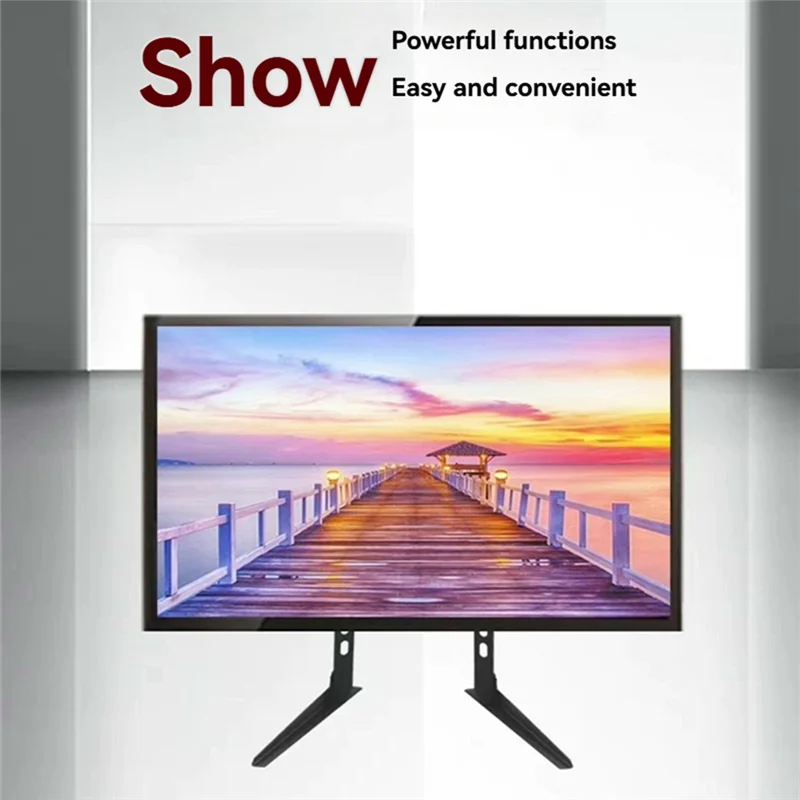 ABGI-TV حامل حامل قاعدة حامل تلفزيون لأرجل سطح الطاولة الثابتة العالمية مقاس 32-65 بوصة