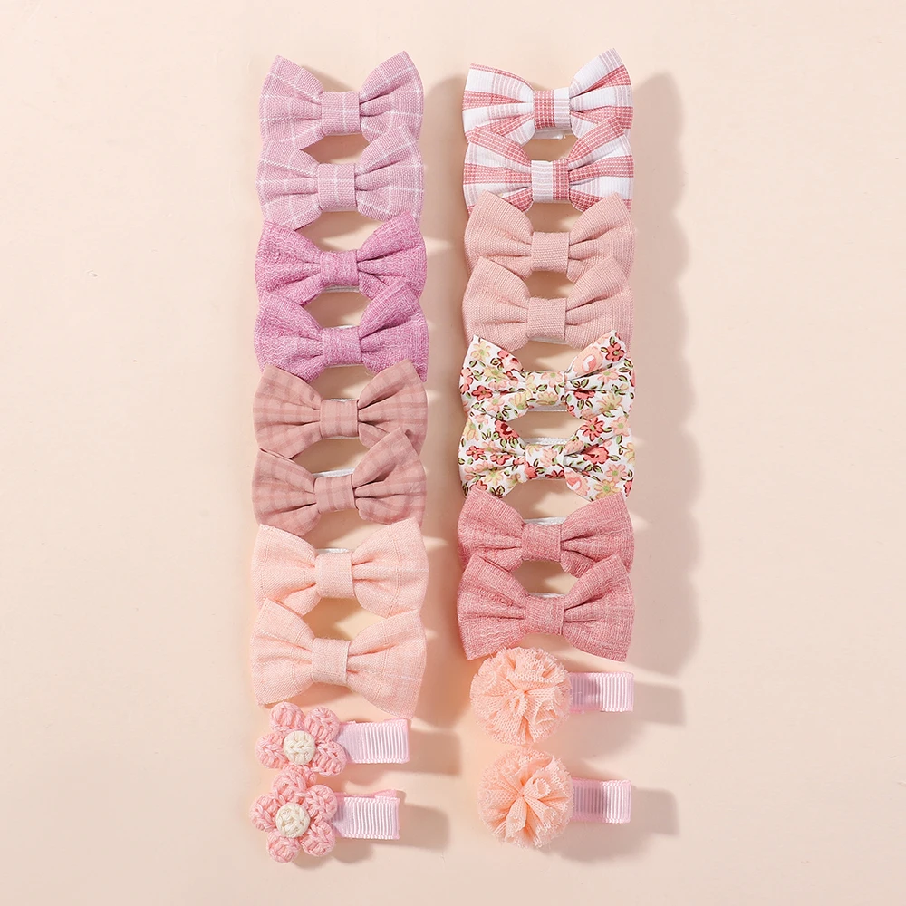 20 ชิ้น/เซ็ตเด็กน่ารัก Bows คลิปผมสําหรับสาว Barrette Boutique เต็มรูปแบบผ้าเด็ก Headwear เด็กอุปกรณ์เสริมผม