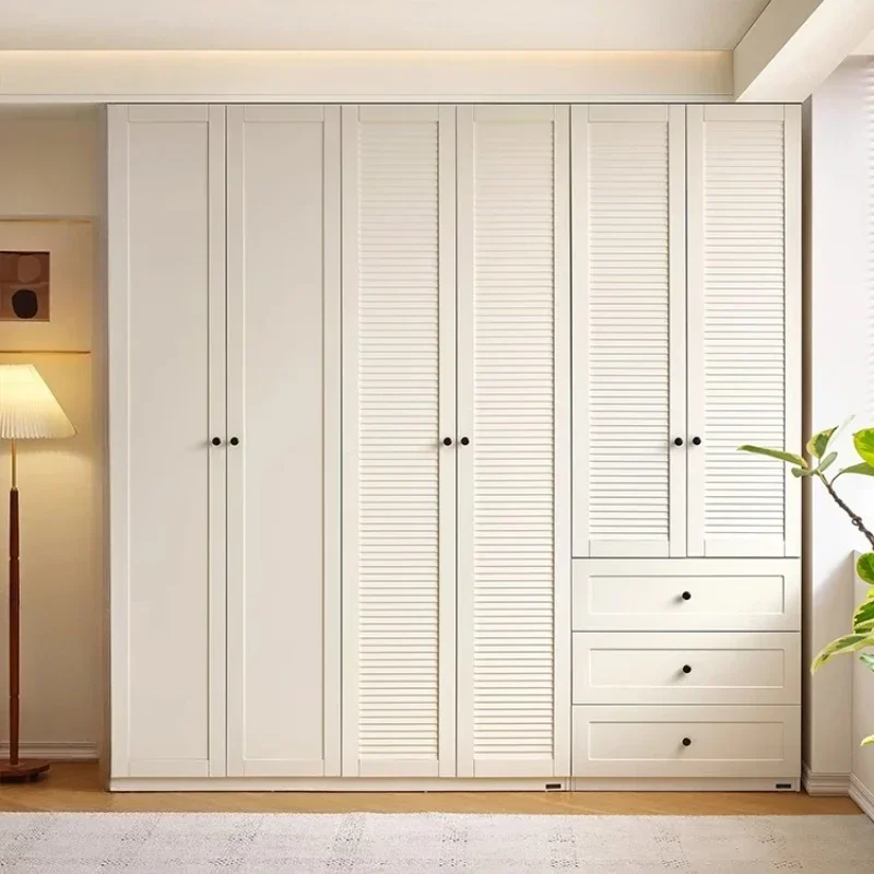

Modern French Storage Wardrobe Bedroom Home Wardrobe Cream Wind Cabinet White Sectional With Drawers And Lights Flat Door Big