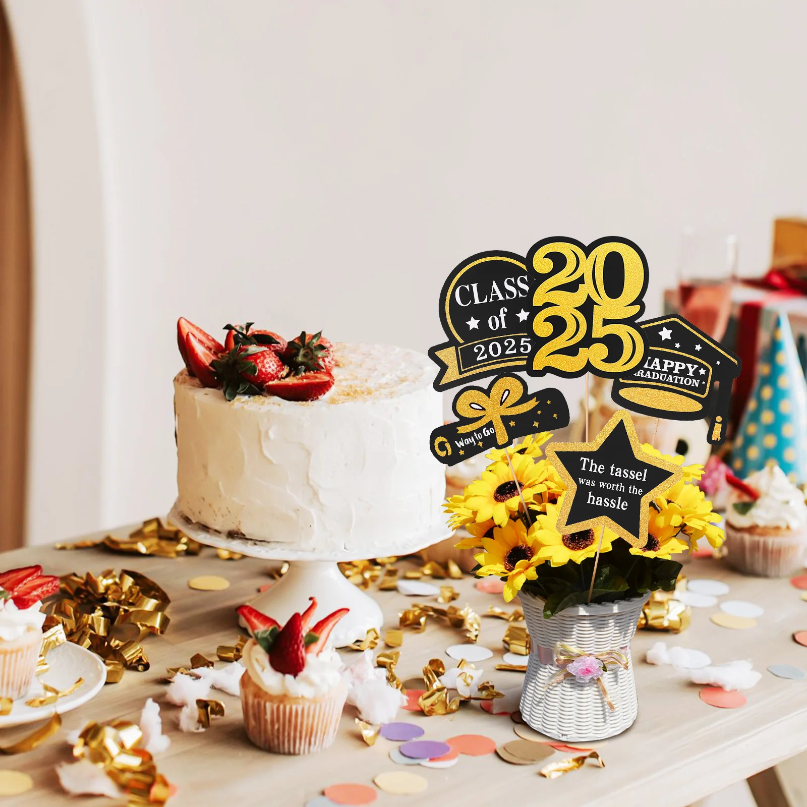 

1 Set Graduation Party Vase Toppers Elegant Table Centerpieces For Graduation Decorations Preschool Kindergarten Celebration