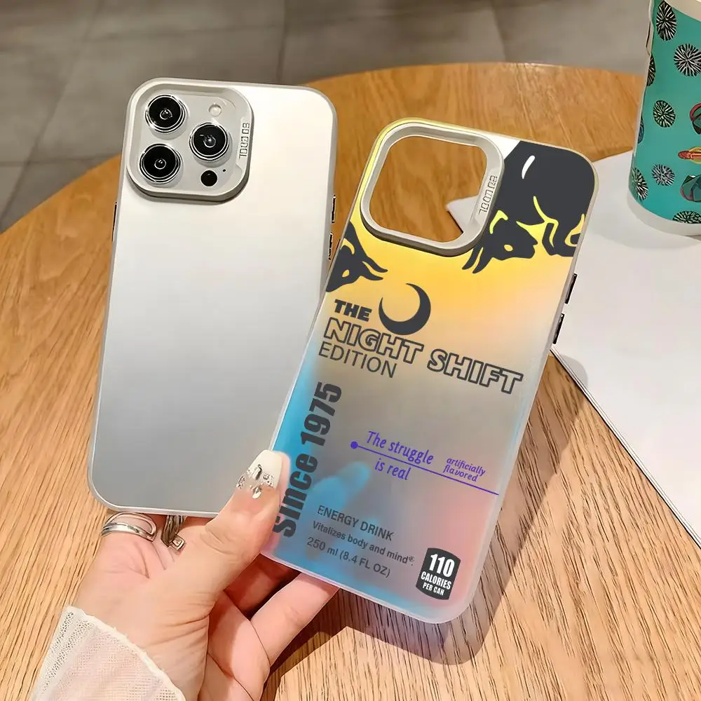 التدرج اللون الثور شرب تصميم جراب هاتف ل lMDColor الفضة شل ل lPhone 17 16 e 15 14 13 12 11 برو ماكس زائد #1