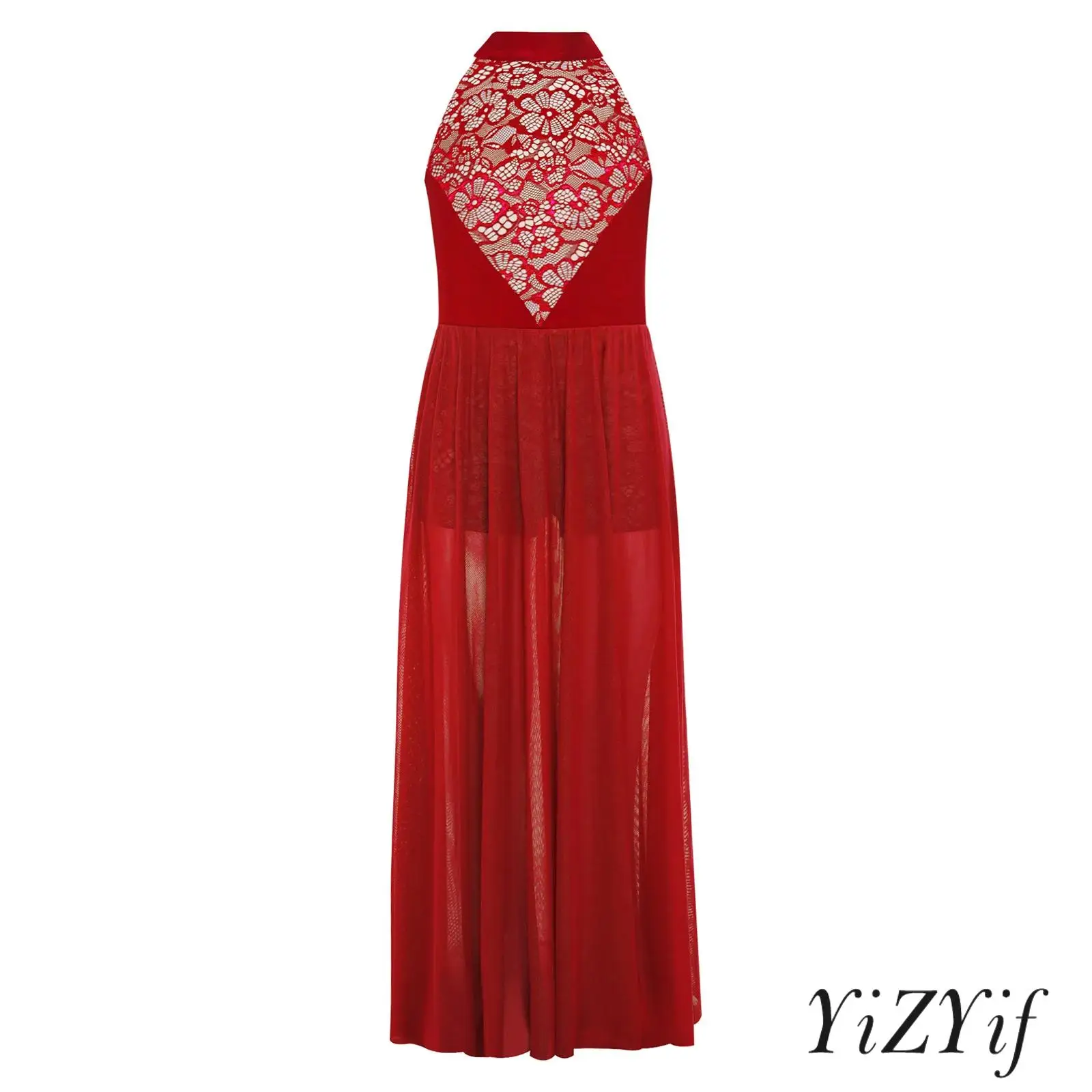 

Ballet Lyrical Dancewear for Girls Sleeveless Jumpsuit with Removable Mesh Overlay Modern Dress for Contemporary Dance Practice