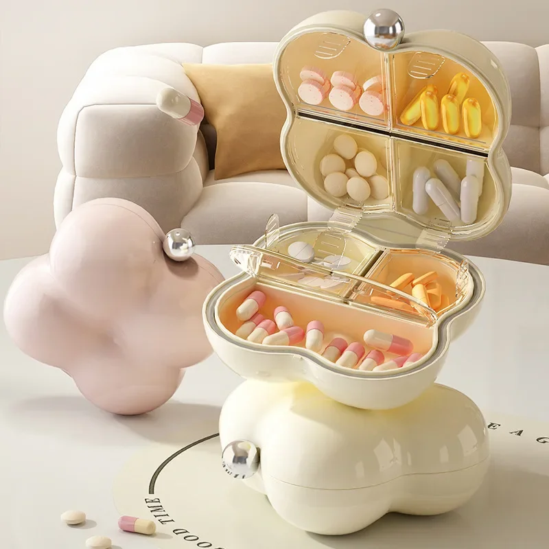 New Mini Portable Candy Pill Case Candy Color For Pill Organizer Medicine Box Drugs Container Round Plastic Organizer Storage