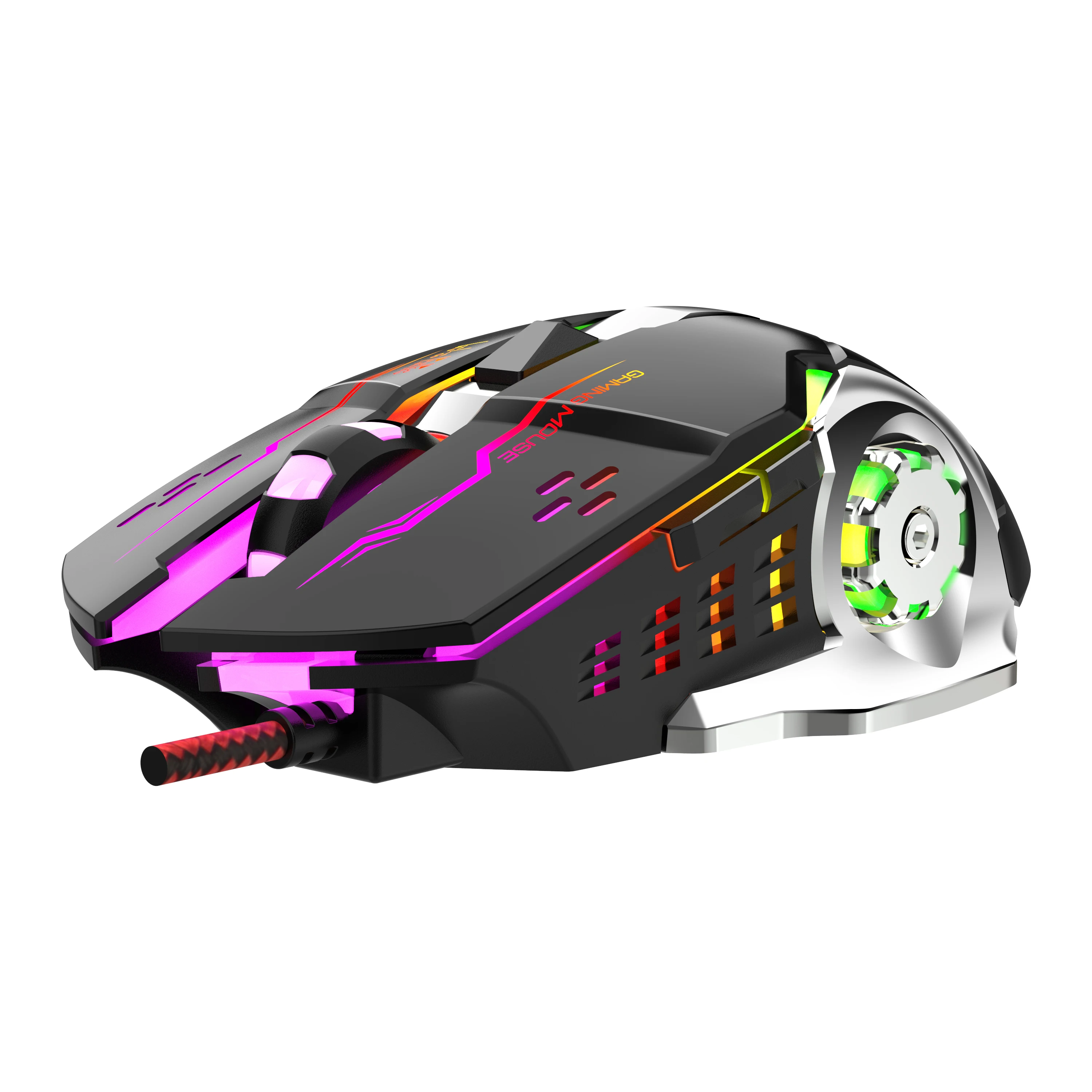 

Проводная мышь BAJEALG8 с большими горячими колесами, USB-игра, программирование макро-чисти 6D, светящееся электронное соревнование, механическая болонка Fisk