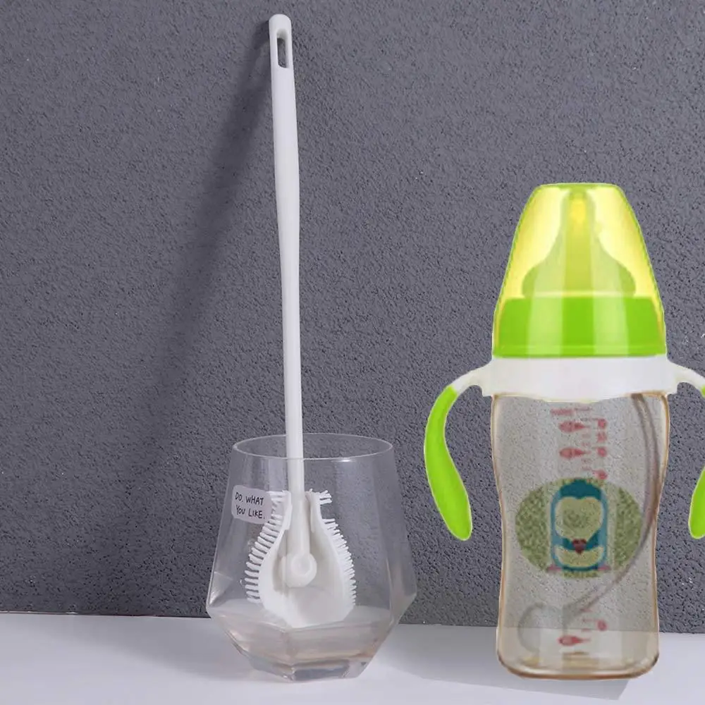 

Without Blind Side Soft Head Bottle Brush Water Bottle Cleaner Pacifier Nipple Bottle Cleaning Brush Silicone Handheld