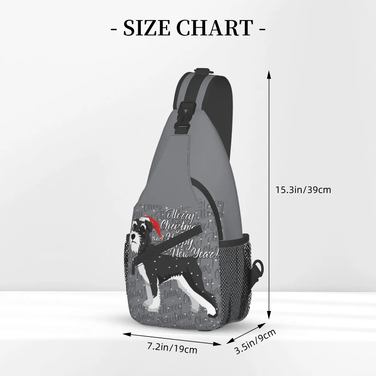 Schnauzer Crossbody Sling Bag Small Chest Bag Gift Animal Dog Lover Shoulder Backpack Daypack for Hiking Travel Sports Bag