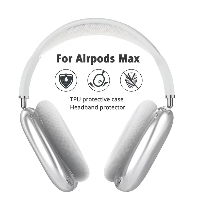 For AirPods Max Transparent Case Soft TPU Anti-Scratch Cover Sleeve Protective Cases For Apple AirPods Max Headphone Accessories image 5