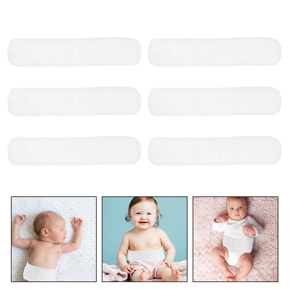 ผ้าคาดเอวเด็กแรกเกิด 6 ชิ้น ผ้าฝ้าย ป้องกันสายสะดือ สำหรับเด็กทารก สีขาว