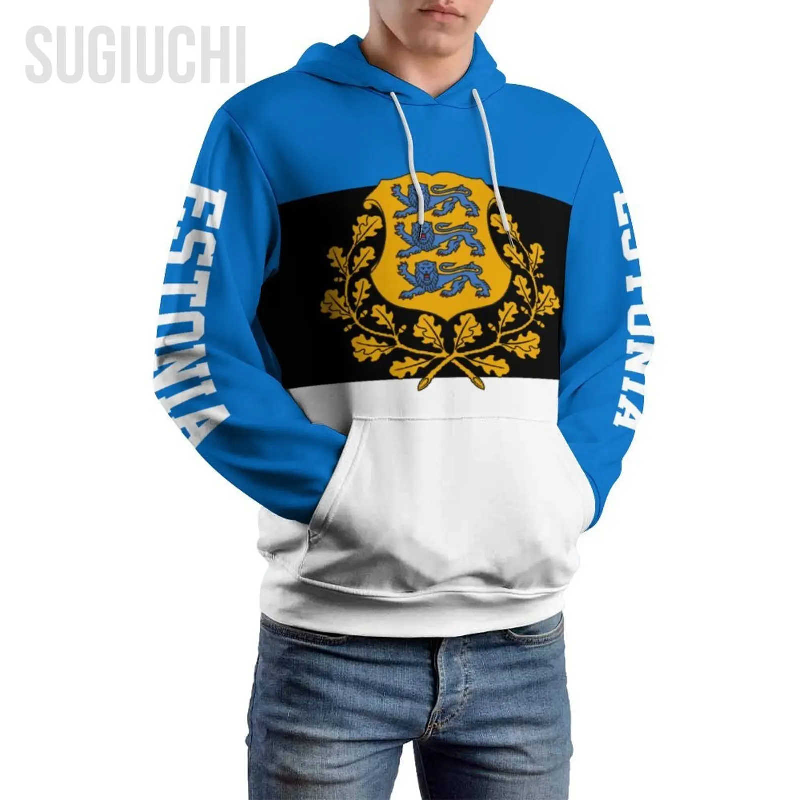 Unisex 3D Hoodie Estonia Flag Men Women Polyester Harajuku Sweatshirt Pullover Hoodies Casual Cool