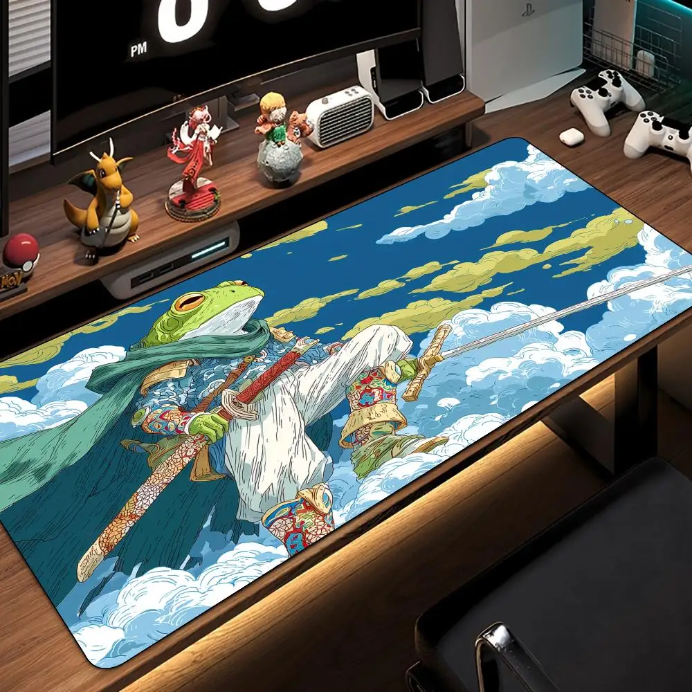 بارد الضفدع المحارب كبير ماوس الوسادة حصيرة مكتبية الألعاب الحصير المطاط المضادة للانزلاق دائم ملحقات الكمبيوتر لوحة المفاتيح تمديد ماوس الوسادات البساط