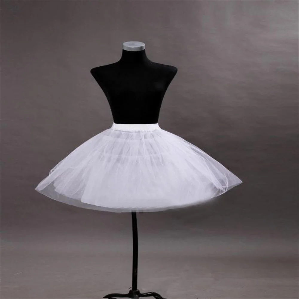 White Ballet Petticoat Tulle Ruffle Short Crinoline Petticoats Lady Girls Child Underskirt