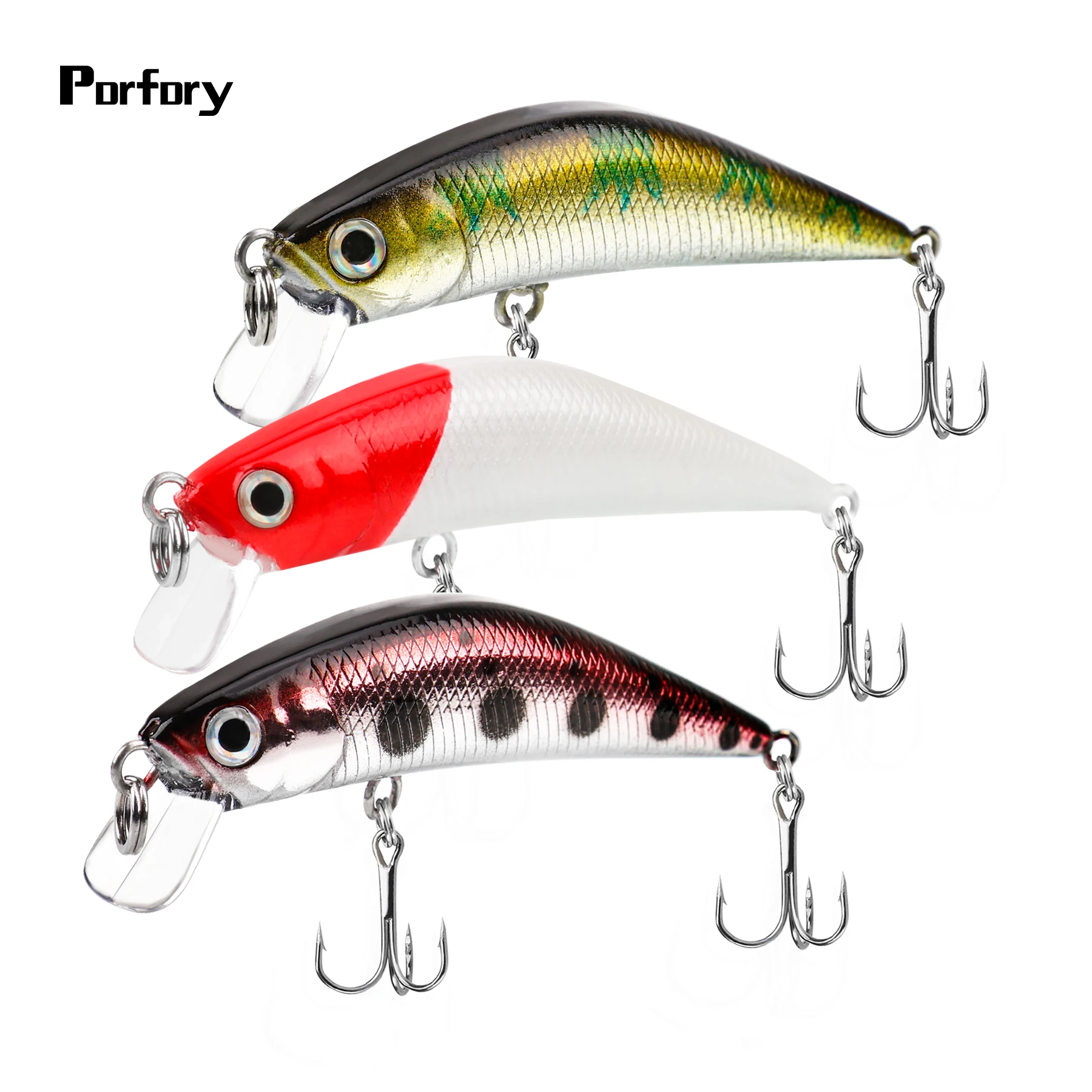 Porfory KB04 1PCS Fishing Lures Topwater Popper Bait 6cm 5g Hard Bait Artificial Wobblers Plastic Fishing Tackle with 6# Hooks