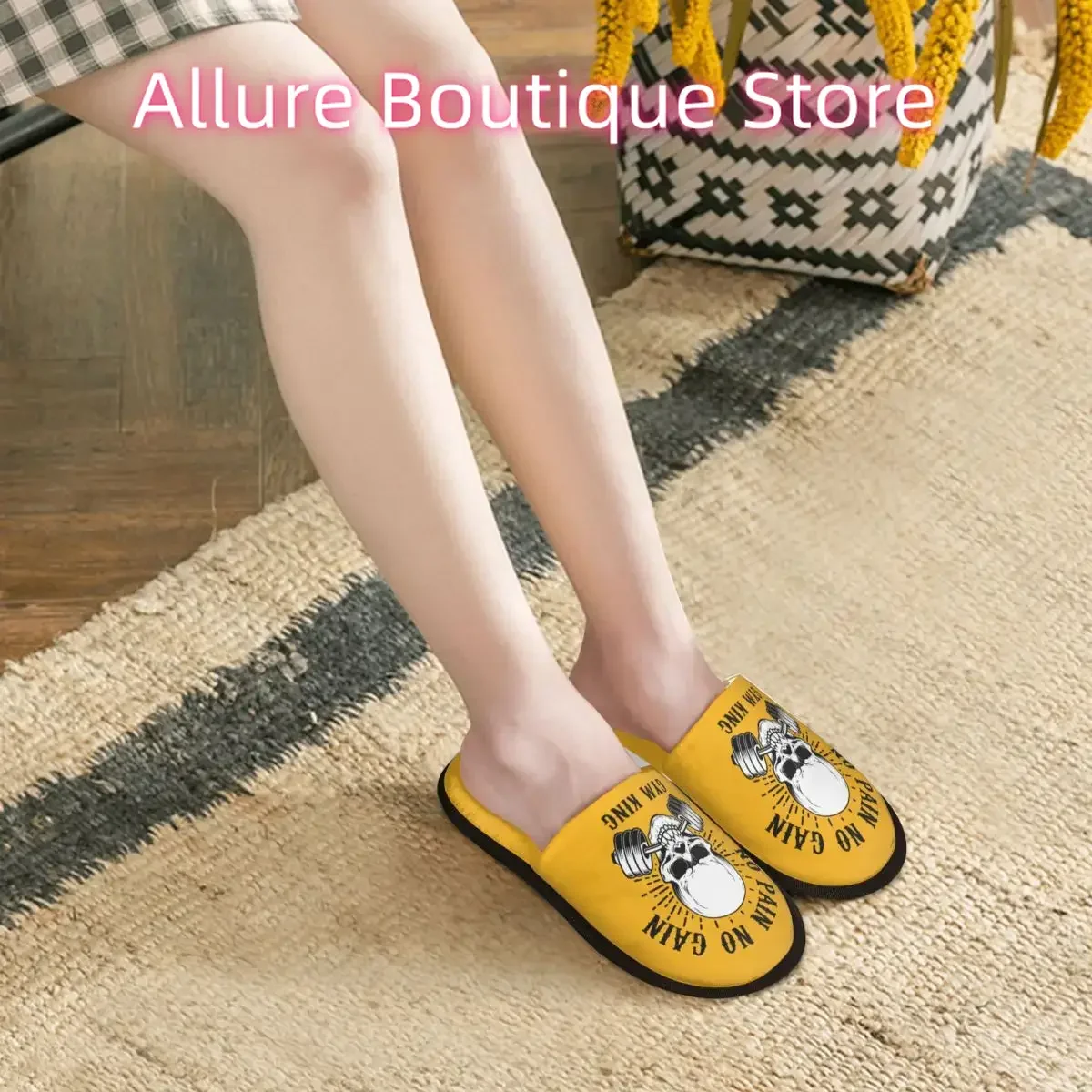 لا ألم ولا ربح شبشب منزل دافئ دافئ كمال الاجسام اللياقة البدنية الصالة الرياضية رغوة الذاكرة رقيق النعال مخصص طباعة أحذية داخلية في الهواء الطلق