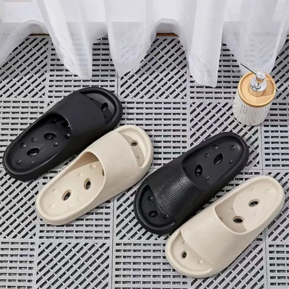 New Eva Slippers For Men Women Indoor Home Anti Slip Straight Drag Quick Drying Bathroom Leak Cooling Slippers Chinelo Feminino