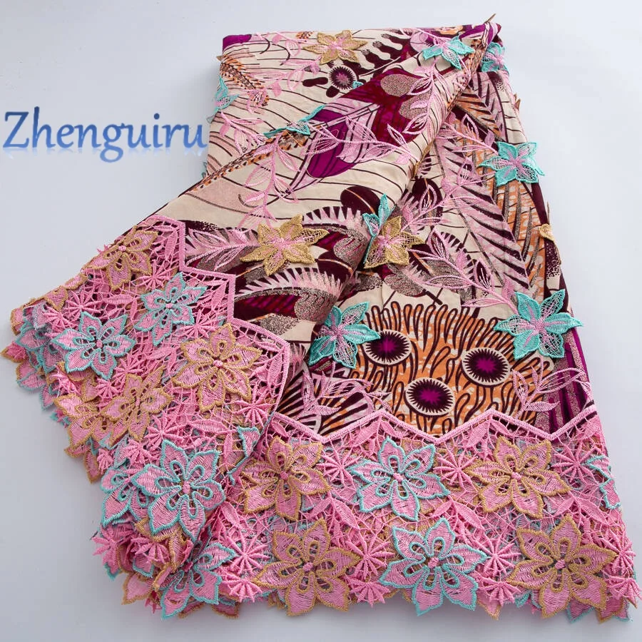 

African Wax Cord Lace Fabrics 2026 High Quality 5Yards Nigerian Embroidery Cord Lace Fabric for Women Wedding Party Dresses 4856