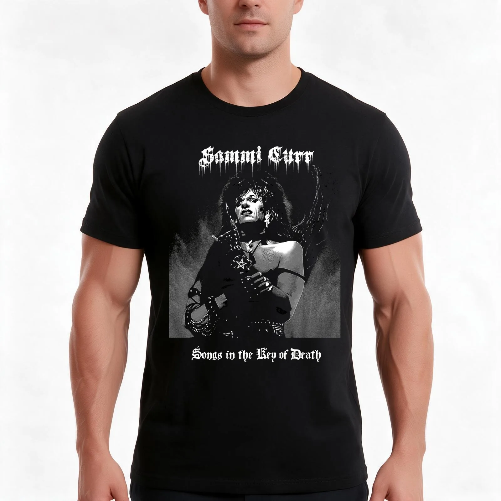 Sammi Curr Black Metal T-Shirt Summer Casual Cotton Tee Oversized Streetwear Tops Vintage Graphic Print Unisex Men Women