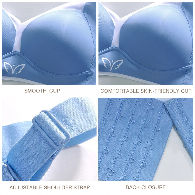 Seamless Bras for Women Plus Size Wireless Brassiere Lightly Lined Full Coverage Bra C D E Cup